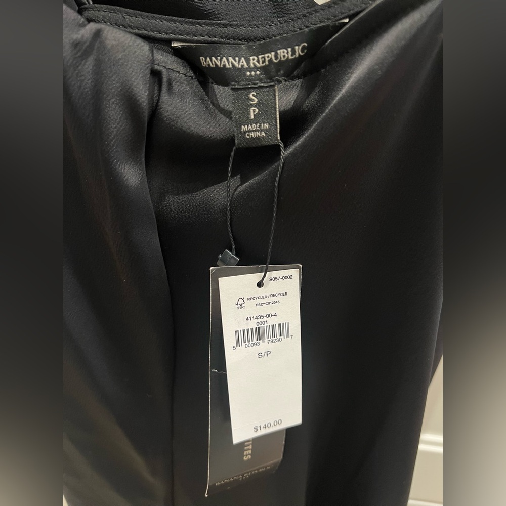 Banana Republic Black Satin Cowl-Neck Maxi Dress - Picture 6 of 6